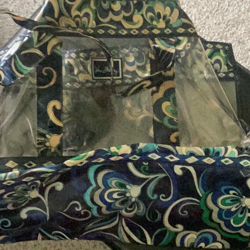 Vera Bradley Blue and Green Cosmetic Bags with Floral Design Used